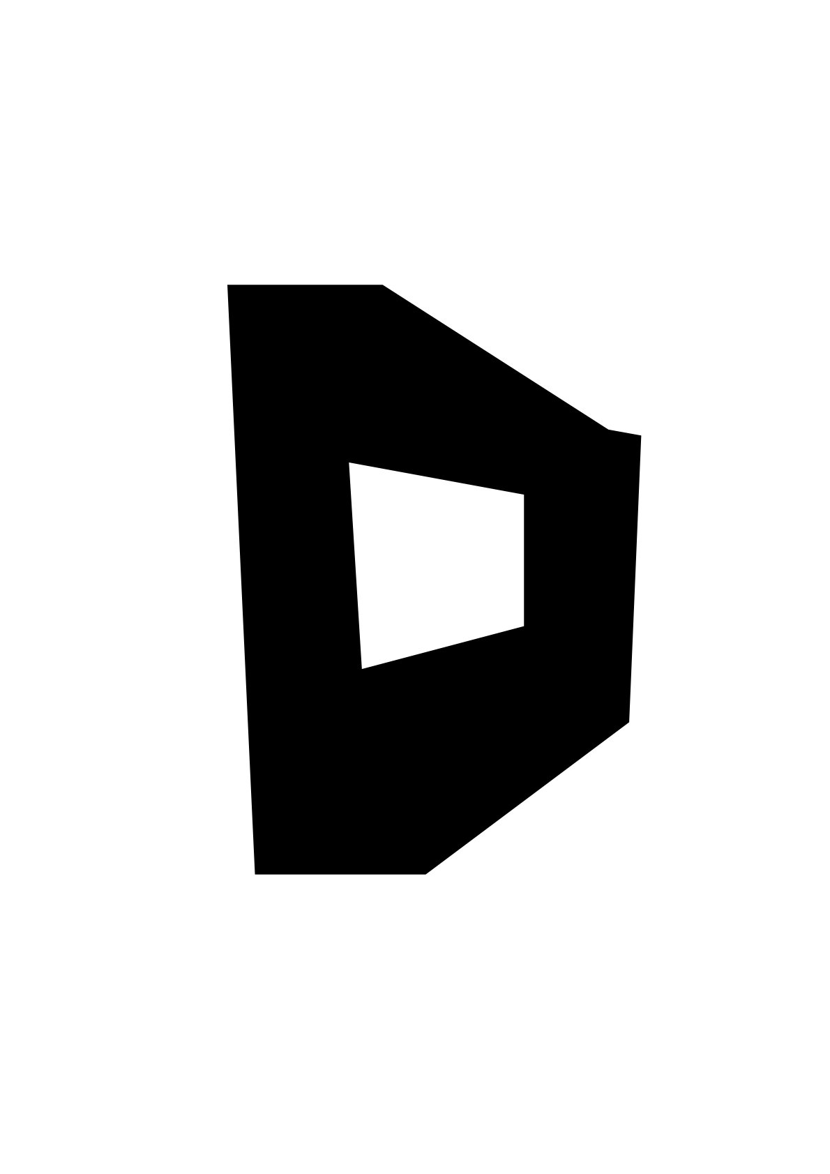 Großaufnahme des Buchstaben D