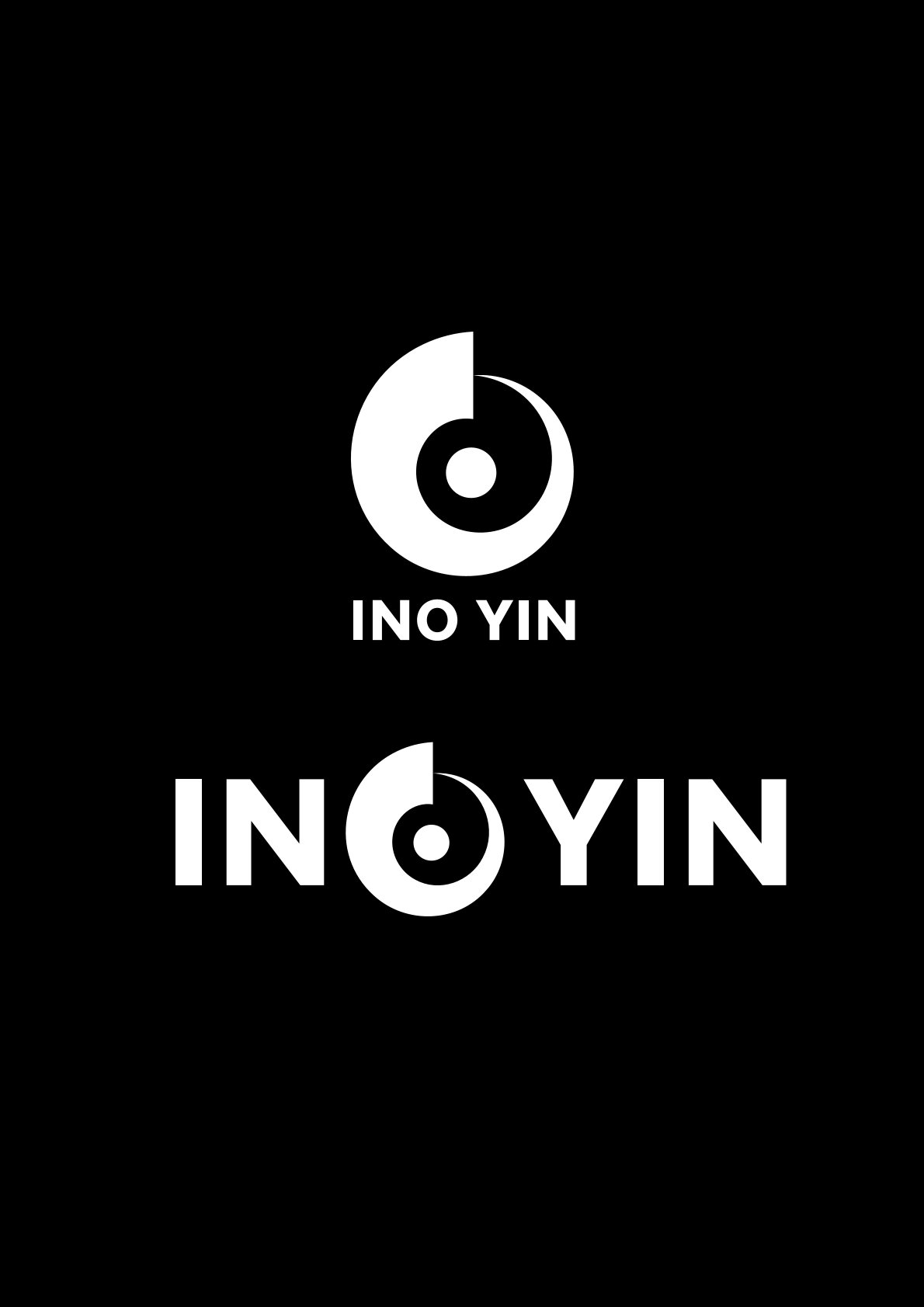 Negativ Version von Ino Yins Logo in 3 Versionen